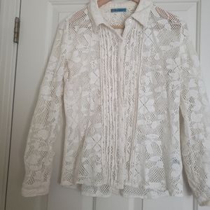 Lace button up shirt
